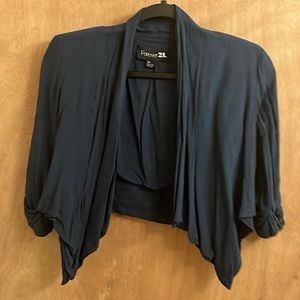 Forever 21 teal cropped jacket woman’s size small
